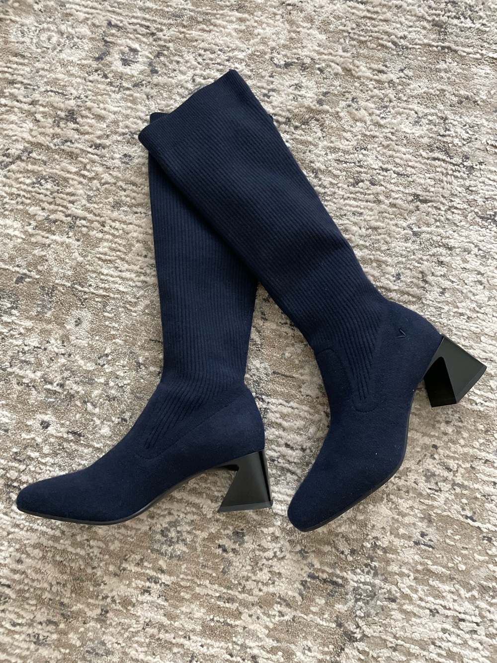 Vivaia Rebecca Pro Wool Knee High Boots Water Resistant Size 7.5 Navy Blue Tall